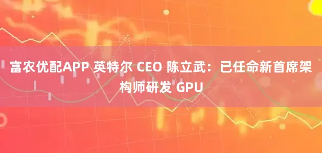 富农优配APP 英特尔 CEO 陈立武：已任命新首席架构师研发 GPU